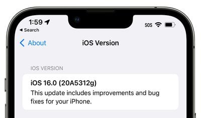 Interfejs aktualizacji wersji iOS 16
