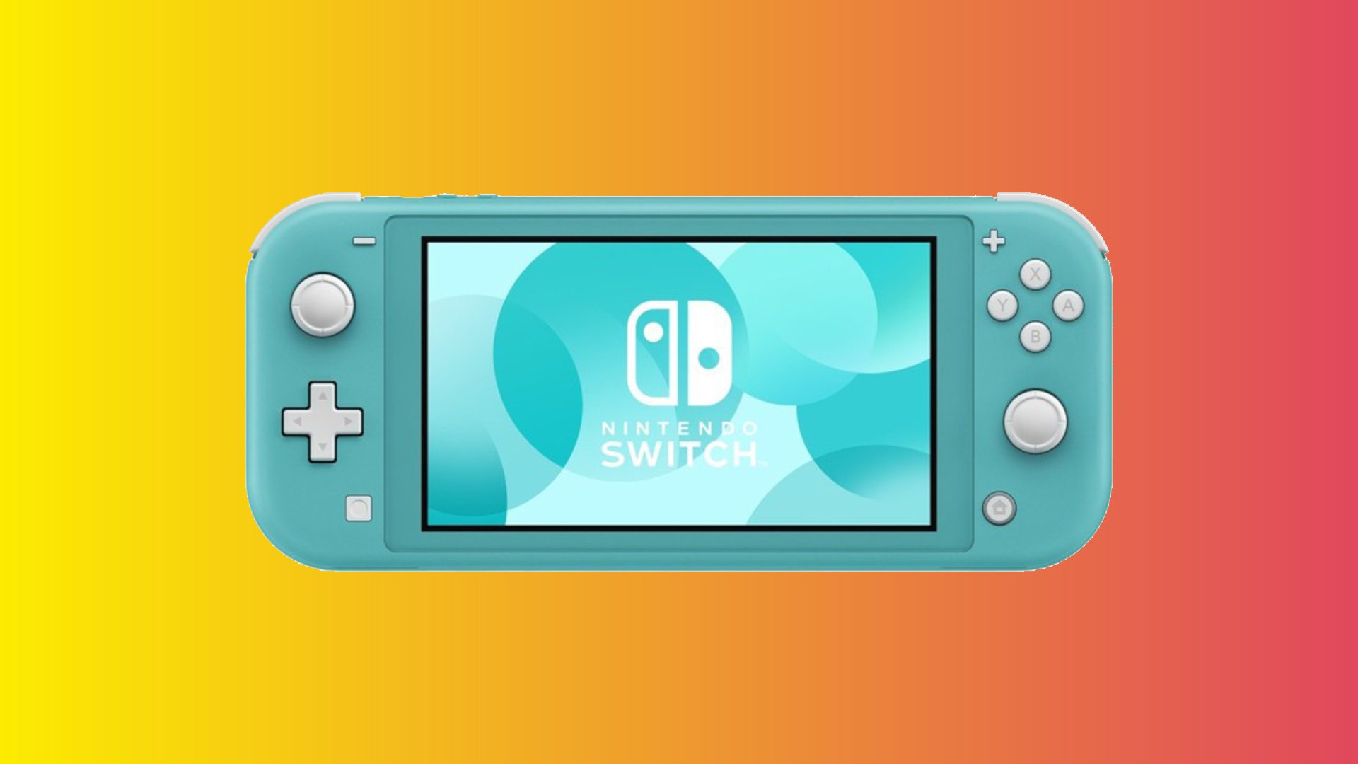 Nintendo Switch Lite na wielokolorowym tle.
